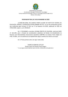 Portaria 044/2022