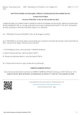 Portaria 325/2023
