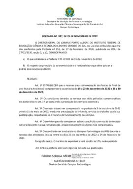 Portaria 387/2022
