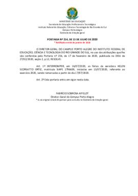Portaria 214/2020
