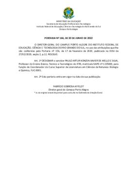 Portaria 166/2022