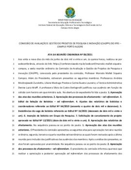 Ata 06/2021 - Reunião Ordinária