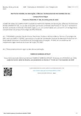 Portaria 240/2023