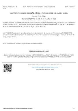 Portaria 249/2023 - revogada