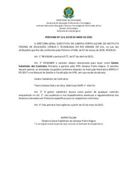 Portaria 114/2021