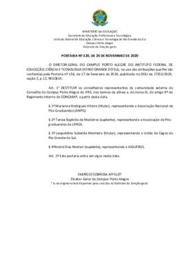 Portaria 320/2020