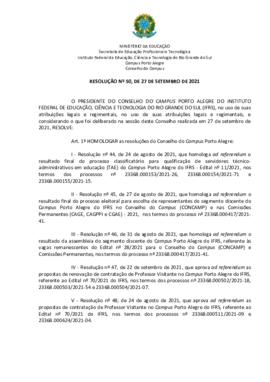 Resolução 050/2021