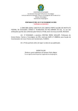 Portaria 32/2021 - revogada