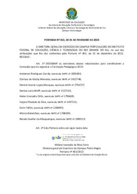 Portaria 013/2023