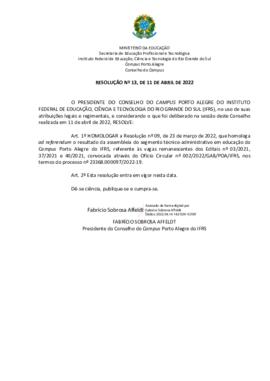 Resolução 013/2022