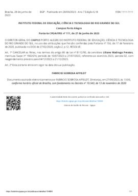 Portaria 111/2023