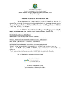 Portaria 020/2023 - revogada