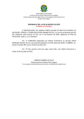 Portaria 301/2022