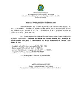 Portaria 307/2022