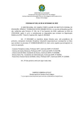 Portaria 330/2022