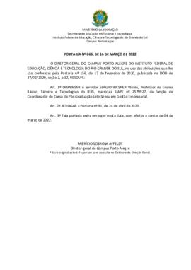 Portaria 066/2022