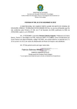 Portaria 396/2022