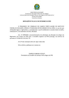 Resolução 050/2022