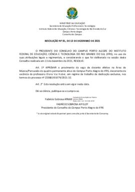 Resolução 081/2021