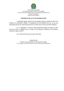 Portaria 331/2021