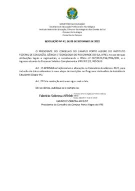 Resolução 047/2022  ad referendum