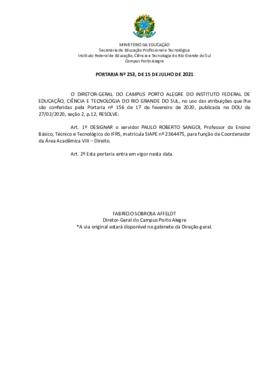 Portaria 253/2021