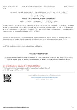 Portaria 198/2023