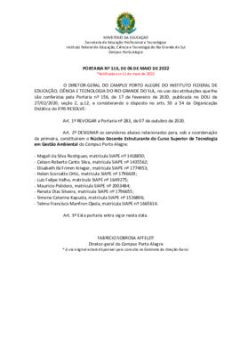 Portaria 116/2022