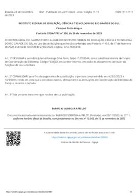Portaria 350/2023