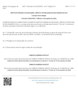 Portaria 288/2023