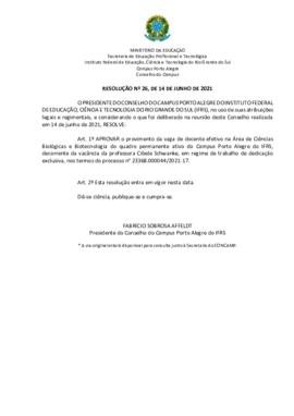 Resolução 026/2021