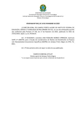 Portaria 043/2022