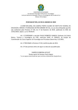 Portaria 001/2022