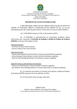 Portaria 337/2021 - revogada