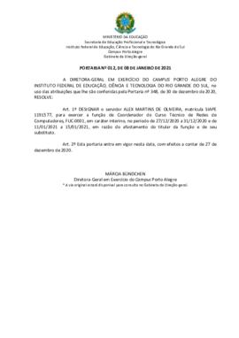 Portaria 12/2021