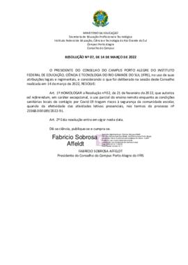 Resolução 007/2022
