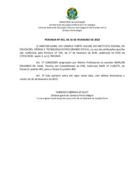Portaria 051/2022
