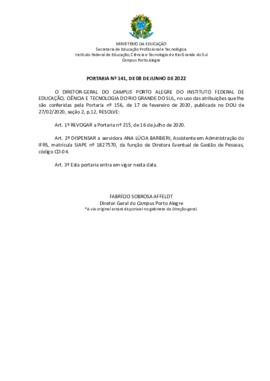 Portaria 141/2022