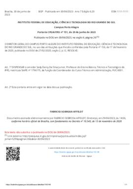 Portaria 151/2023