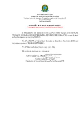 Resolução 003/2022 ad referendum