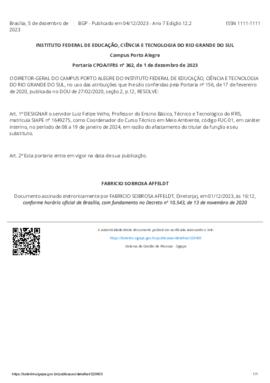 Portaria 362/2023