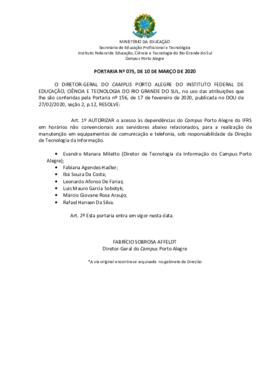 Portaria 75/2020