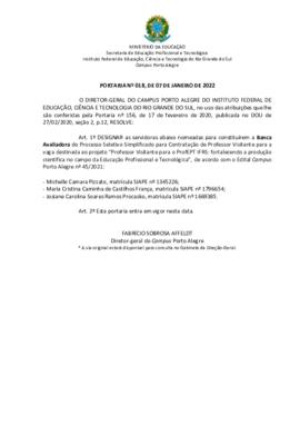 Portaria 018/2022