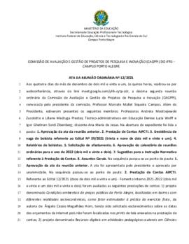 Ata 12/2021 - Reunião Ordinária