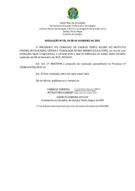Resolução 003/2021
