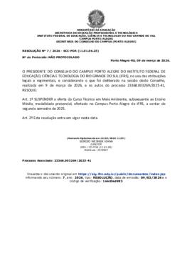 Resolução 007/2026