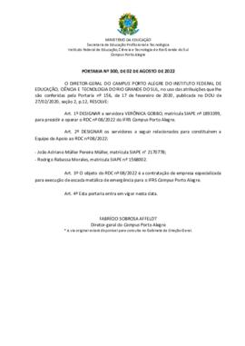 Portaria 300/2022