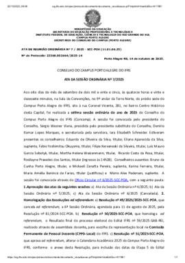 Ata 07/2025 - 7º Sessão Ordinária 2025