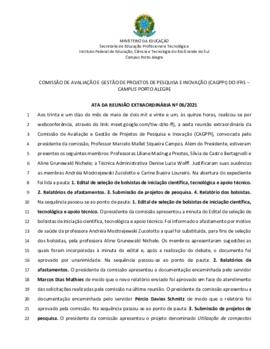 Ata 06/2021 - Reunião Extraordinária