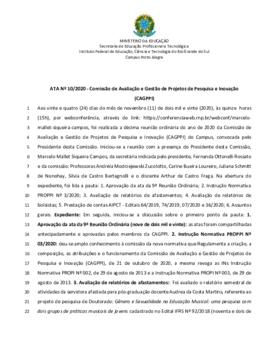 Ata 10/2020 - Reunião Ordinária